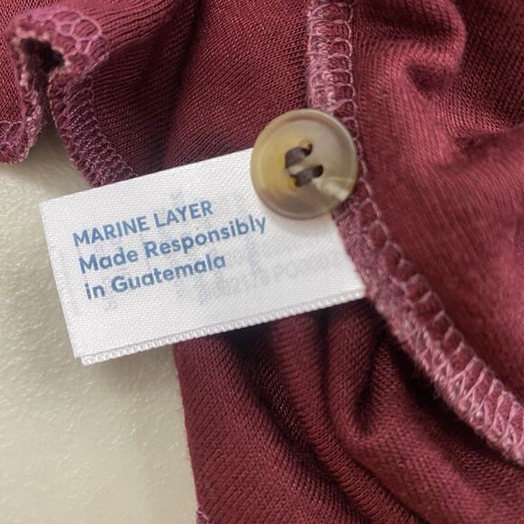 Marine Layer Top Womens XXL Red Double Knit Henley Striped Soft Cozy 13678 NEW - Picture 7 of 12